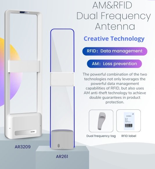 AM+RFID kanaaldeur met dubbele frequentie, aanbevolen voor schoenen- en kledingwinkels!